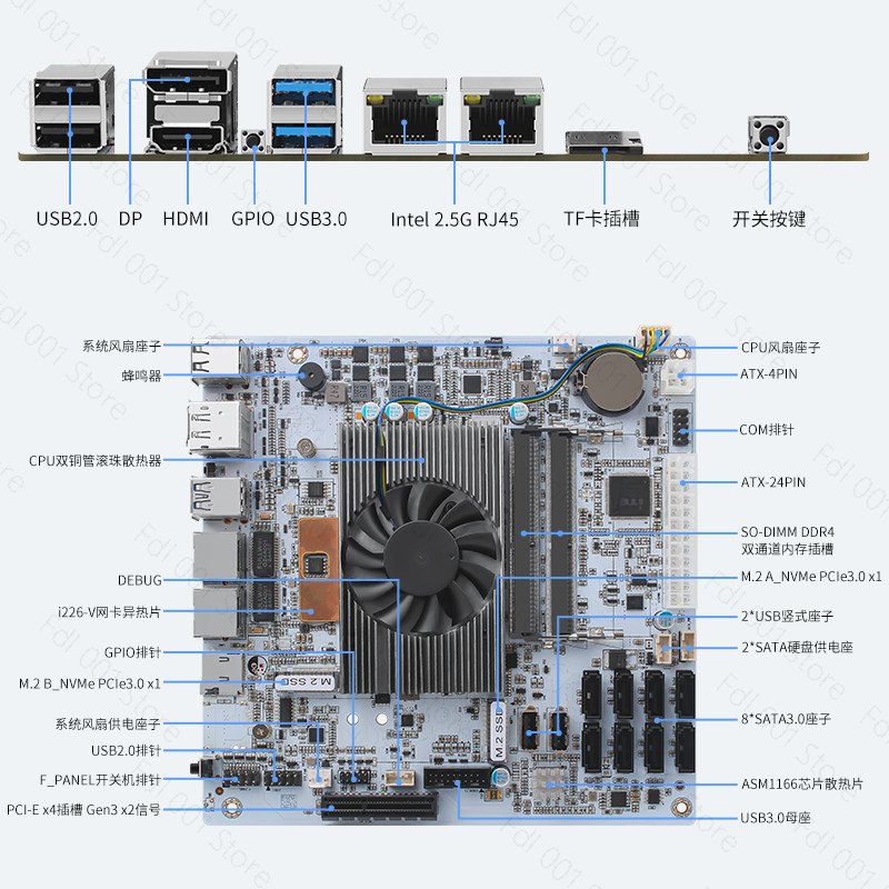 I5 8265UES 8 Bay SATA 6Gbps NA - Nas Motherboard 8 Sata Mini Itx recension och pris